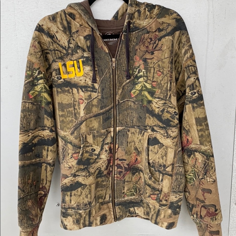 Camo LSU Hooded Zip Sweatshirt